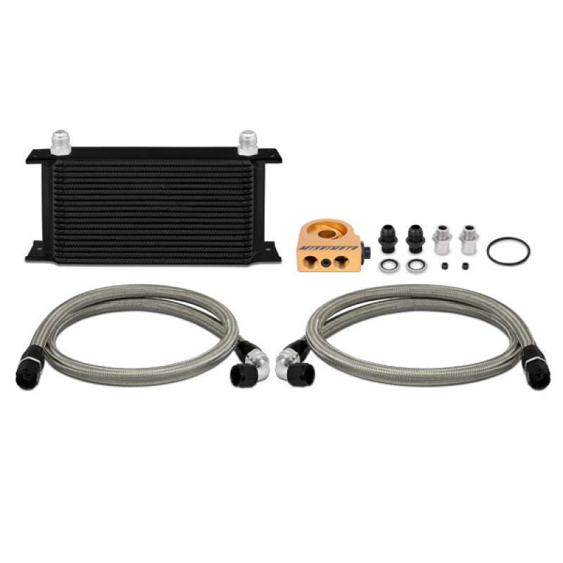 Mishimoto Universal 19 RowThermostatic Oil Cooler Kit - Black Mishimoto Oil Coolers  AXOPROS