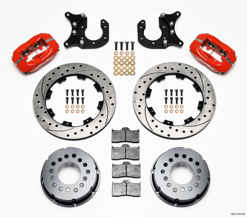 Wilwood Forged Dynalite P/S Rear Kit Drilled Red New Big Ford 2.50in Offset Wilwood Big Brake Kits  AXOPROS