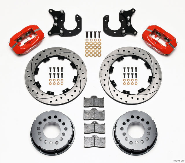 Wilwood Forged Dynalite P/S Rear Kit Drilled Red New Big Ford 2.50in Offset Wilwood Big Brake Kits  AXOPROS