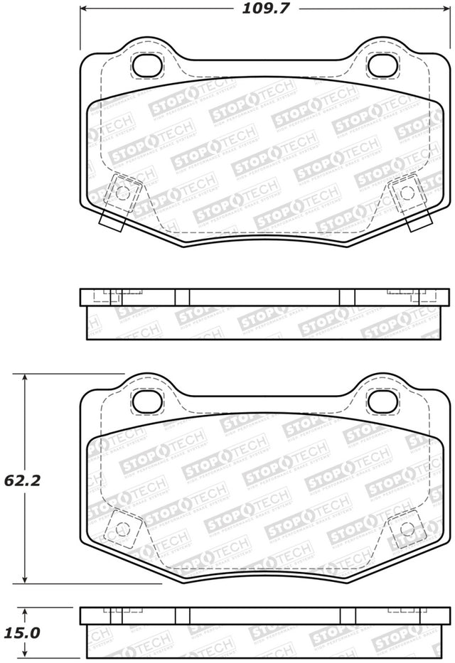 StopTech 14-18 Chevy Corvette Sport Performance Rear Brake Pads Stoptech Brake Pads - Performance  AXOPROS