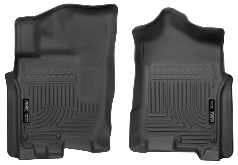 Husky Liners 2016 Nissan Titan XD Crew Cab WeatherBeater Front Row Black Floor Liners Husky Liners Floor Mats - Rubber  AXOPROS