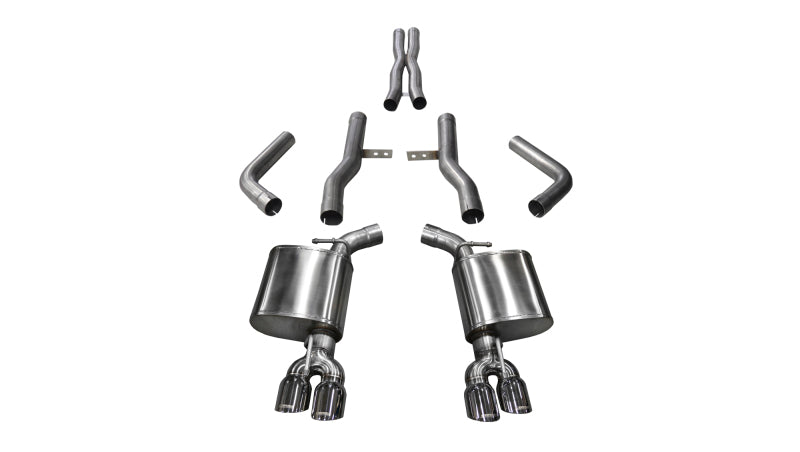 Corsa 2015-2023 Dodge Challenger Hellcat Dual Rear Exit Extreme Exhaust w/ 3.5in Polished Tips CORSA Performance Catback  AXOPROS
