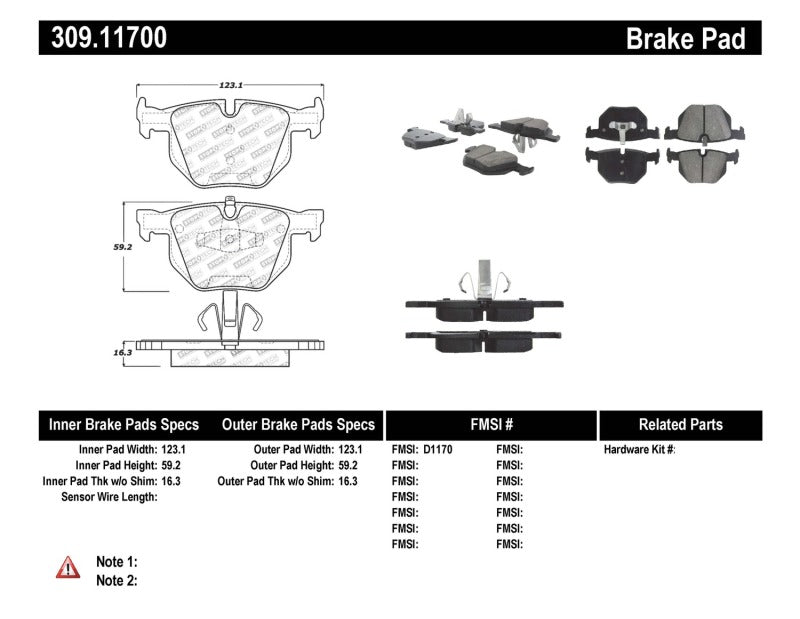 StopTech Performance 06 BMW 330 Series (Exc E90) / 07-09 335 Series Rear Brake Pads Stoptech Brake Pads - Performance  AXOPROS