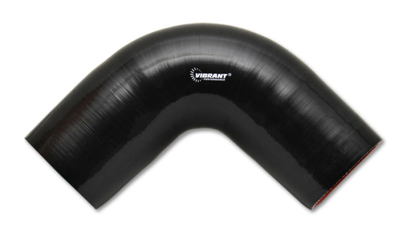 Vibrant 4 Ply Reinforced Silicone Elbow Connector - 2.5in I.D. - 90 deg. Elbow (BLACK) Vibrant Silicone Couplers & Hoses  AXOPROS