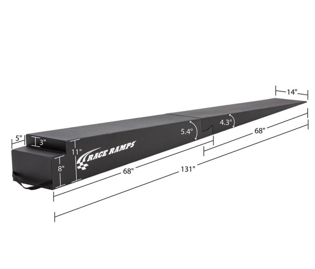Race Ramps 11in. Two-Piece Trailer Ramps - 5.4 Degree Approach Angle Race Ramps Ramps  AXOPROS