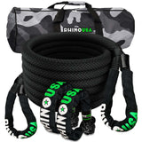 Rhino USA 7/8In X 30Ft Kinetic Rope Recovery Kit W/Soft Shackles (Black) Rhino USA Cargo Tie-Downs  AXOPROS