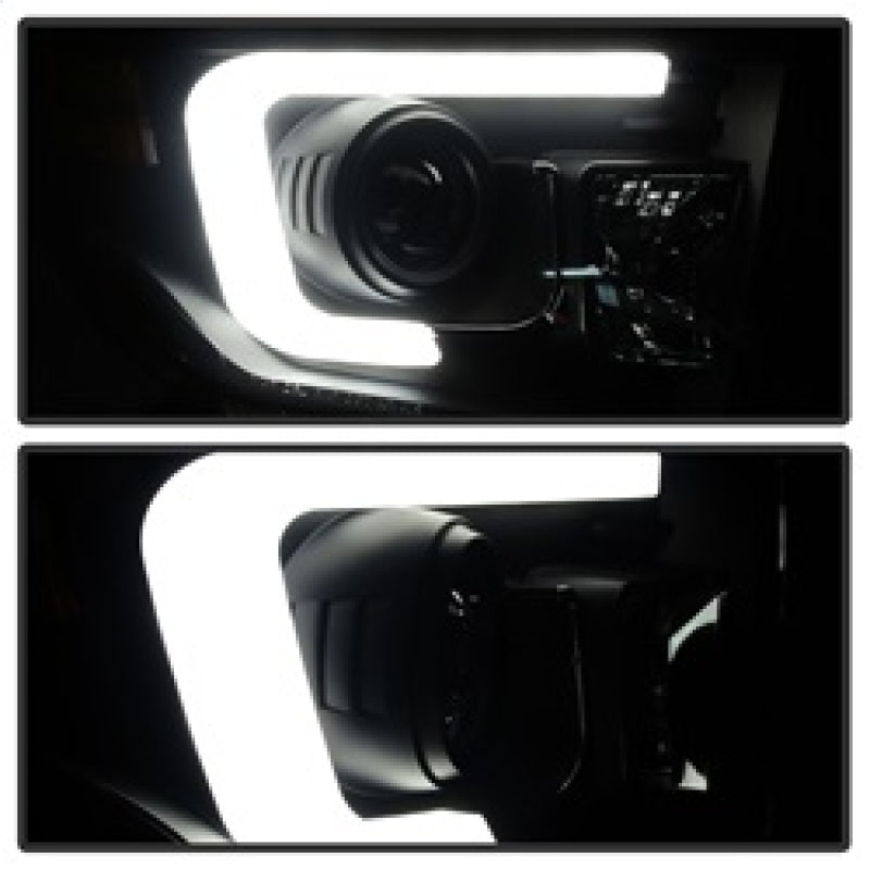 Spyder Toyota Tundra 2014-2016 Projector Headlights Light Bar DRL Black Smoke PRO-YD-TTU14-DRL-BSM SPYDER Headlights  AXOPROS