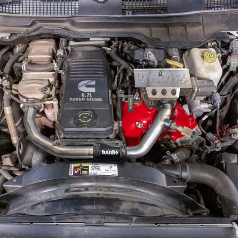 Banks Power 19-24 Ram 3500/4500/5500 6.7L Diesel Monster-Ram Intake System w/Fuel Line - Red Banks Power Short Ram Air Intakes  AXOPROS