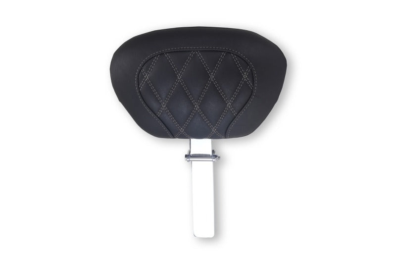 Mustang 08-25 Harley FL Touring Rd King Sp, Rd Glide Ltd, Dble Diamond Driver Backrest - Black/GM Mustang Motorcycle Backrests  AXOPROS
