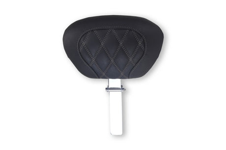 Mustang 08-25 Harley FL Touring Rd King Sp, Rd Glide Ltd, Dble Diamond Driver Backrest - Black/GM Mustang Motorcycle Backrests  AXOPROS