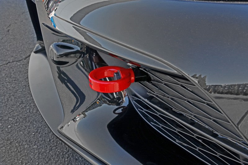 Perrin 2020 Toyota Supra Tow Hook Kit (Front) - Red Perrin Performance Tow Hooks  AXOPROS