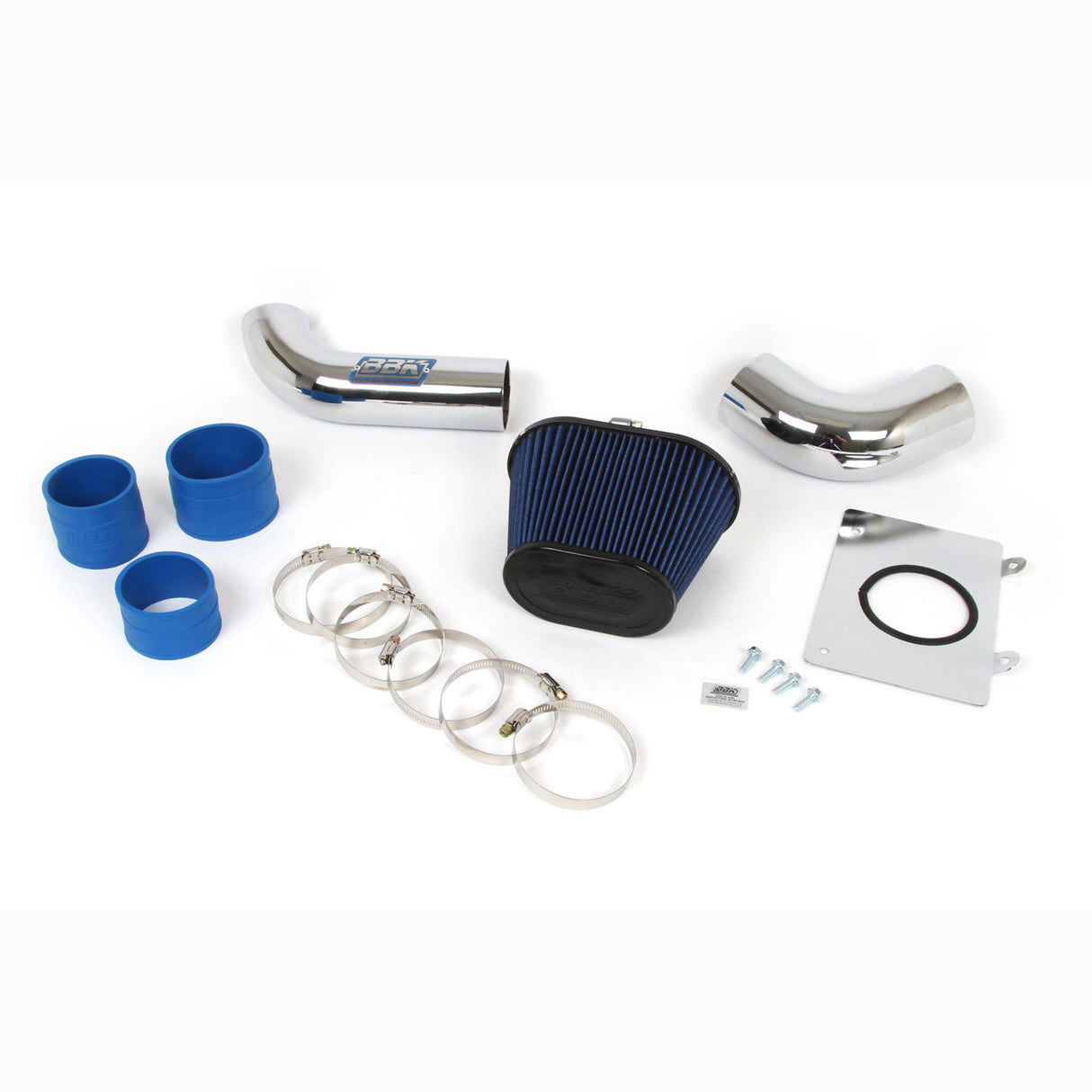 BBK MUSTANG 5.0 COLD AIR INTAKE - FENDERWELL STYLE STYLE (Powder Coated Chrome) BBK Performance Parts Engine Cold Air Intake  AXOPROS