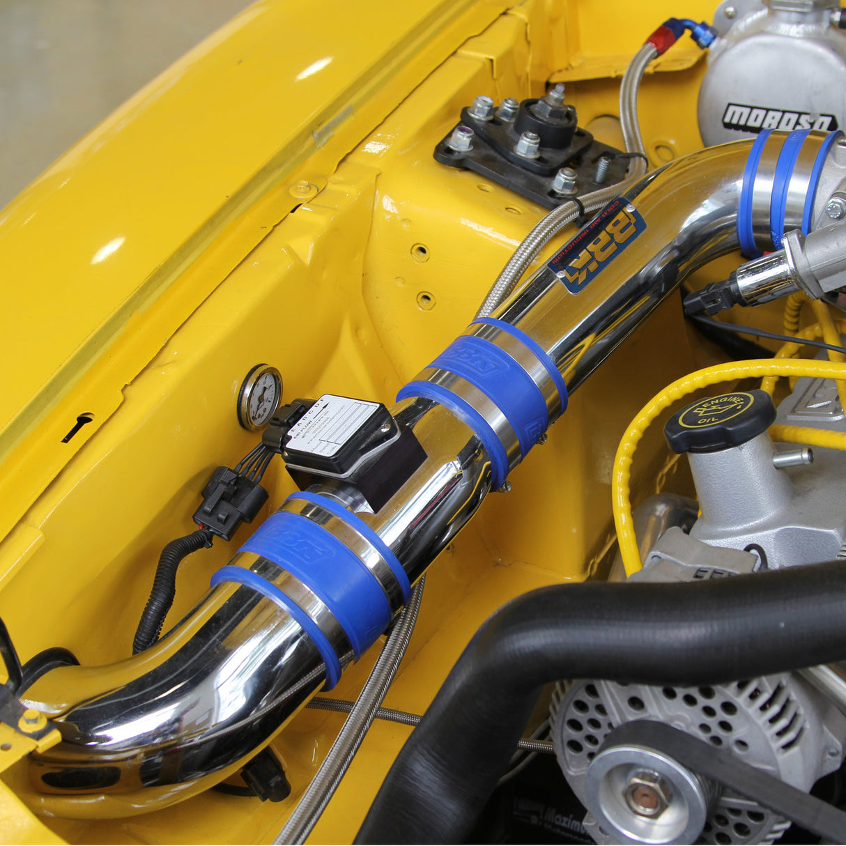 BBK MUSTANG 5.0 COLD AIR INTAKE - FENDERWELL STYLE STYLE (Powder Coated Chrome) BBK Performance Parts Engine Cold Air Intake  AXOPROS