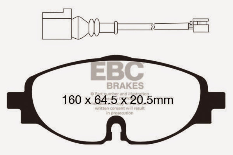 EBC 14+ Audi A3 1.8 Turbo Ultimax2 Front Brake Pads EBC Brake Pads - OE  AXOPROS