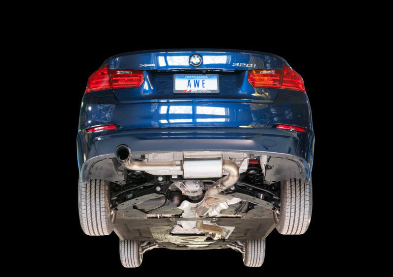 AWE Tuning 13-18 BMW 320i (F30) Touring Edition Exhaust w/ Performance Mid Pipe - Diamond Blk Tips AWE Tuning Catback  AXOPROS