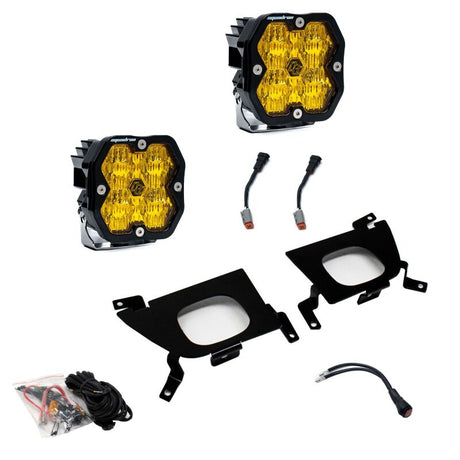 Baja Designs Baja Designs 19-22 Chevy 1500 / 20-22 2500/3500 Squadron Sport 2.0 Fog Pocket Kit (WC) - Baja Amber Fog Lights aftermarket performance part