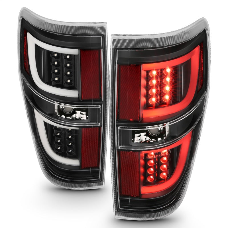 ANZO 2009-2013 Ford F-150 LED Taillights Black ANZO Tail Lights  AXOPROS