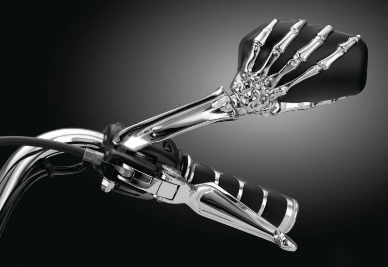 Kuryakyn Skeleton Hand Mirrors Chrome/Black Kuryakyn Rear View Mirrors  AXOPROS