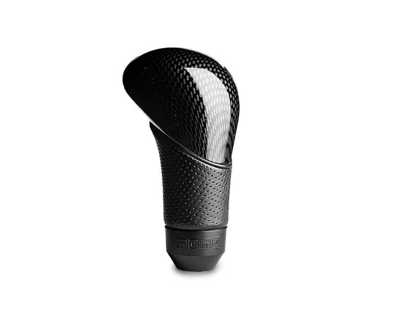 Momo Shadow Shift Knob - Black Airleather, Carbon Effect Insert MOMO Shift Knobs  AXOPROS