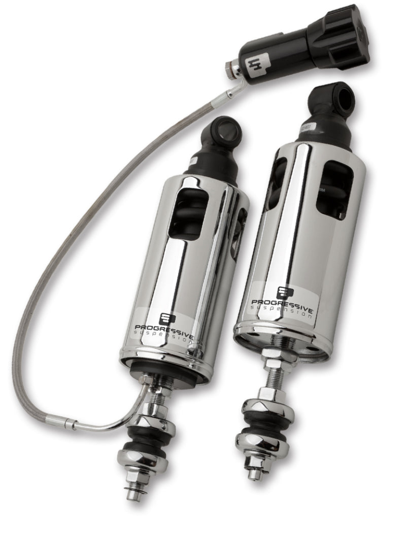 Progressive 89-99 Harley Softail 422 Series Shocks w/RAP - Chrome Progressive Shocks and Struts  AXOPROS