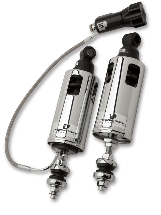 Progressive 89-99 Harley Softail 422 Series Shocks w/RAP - Chrome Progressive Shocks and Struts  AXOPROS