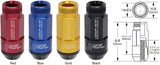 Project Kics Leggdura Racing Shell Type Lug Nut 53mm Open-End Look 16 Pcs + 4 Locks 12X1.5 Black Project Kics Lug Nuts  AXOPROS