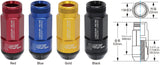 Project Kics Leggdura Racing Shell Type Lug Nut 53mm Open-End Look 16 Pcs + 4 Locks 12X1.25 Black Project Kics Lug Nuts  AXOPROS