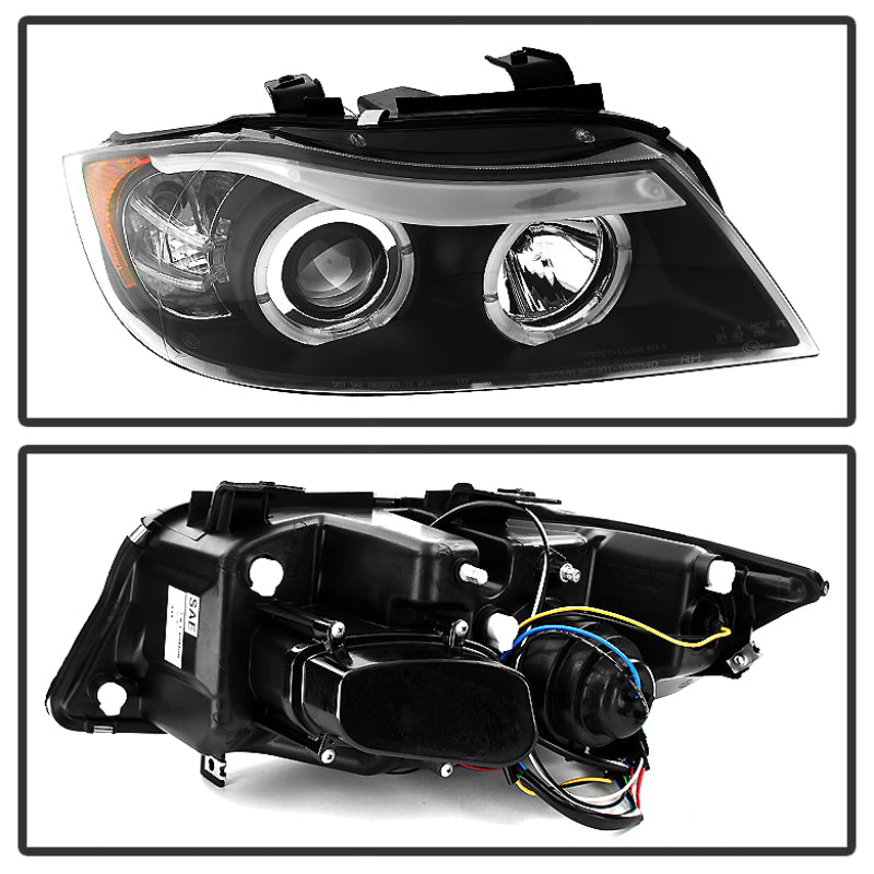 Spyder BMW E90 3-Series 06-08 Projector LED Halo Amber Reflctr Rplc Bulb Blk PRO-YD-BMWE9005-AM-BK SPYDER Headlights  AXOPROS