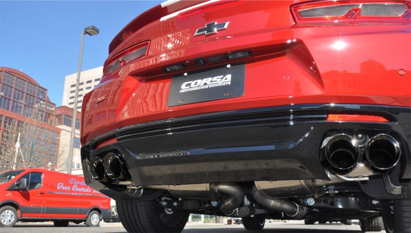 Corsa 2016-24 Chevy Camaro SS 6.2L Xtreme+ 2.75in Cat-Back Dual Rear Exit w/ Twin 4in Black PVD Tips CORSA Performance Catback  AXOPROS