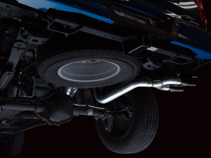 AWE 0FG 21+ Ford F150 Dual Side Exit Cat-Back Exhaust - 4.5in Diamond Black Tips AWE Tuning Catback  AXOPROS