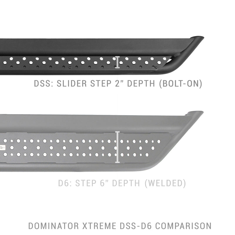 Go Rhino Dominator Extreme DSS Sliders - Tex Blk - 80in Go Rhino Side Steps  AXOPROS