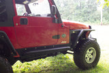 Fishbone Offroad 97-06 Jeep Wrangler TJ Steel Rock Slider - Black Textured Powdercoat Fishbone Offroad Steps  AXOPROS