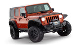 Bushwacker 07-18 Jeep Wrangler Unlimited Flat Style Flares 4pc 4-Door Sport Utility Only - Black Bushwacker Fender Flares  AXOPROS