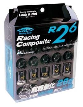 Project Kics Project Kics 12X1.50 Black R26 Lug Nuts - 16+4 Lug Nuts aftermarket performance part