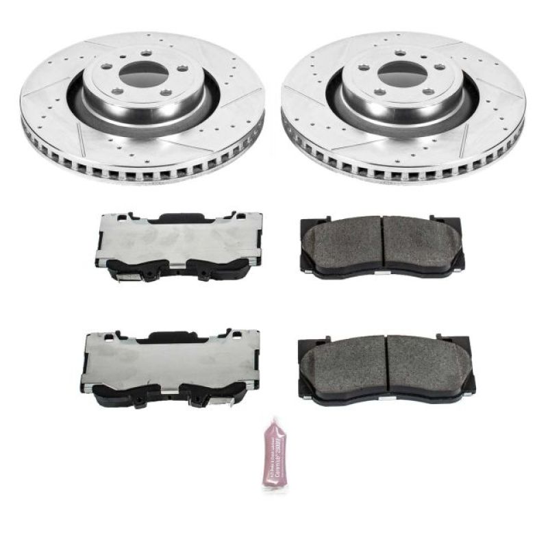 Power Stop 15-19 Ford Mustang Front Z26 Street Warrior Brake Kit PowerStop Brake Kits - Performance D&S  AXOPROS