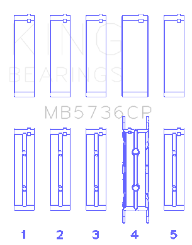 King Ford Powerstroke 6.0L/6.4L Diesel Crankshaft Main Bearing Set - Size STD King Engine Bearings Bearings  AXOPROS