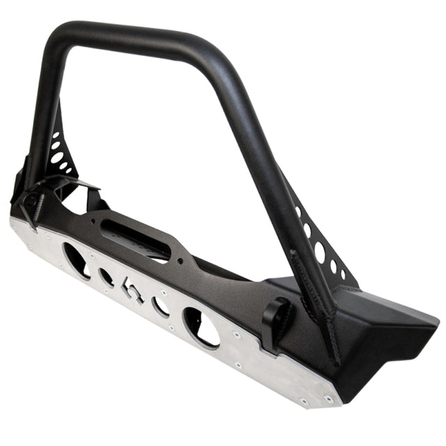 Artec Industries Jeep JK Pwdr Coat Nighthawk MidTube Stinger Front Bumper w/Skid Black Pwdr Coat Artec Industries Skid Plates  AXOPROS