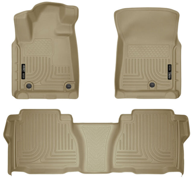Husky Liners 2012 Toyota Tundra Double/CrewMax Cab WeatherBeater Combo Tan Floor Liners Husky Liners Floor Mats - Rubber  AXOPROS