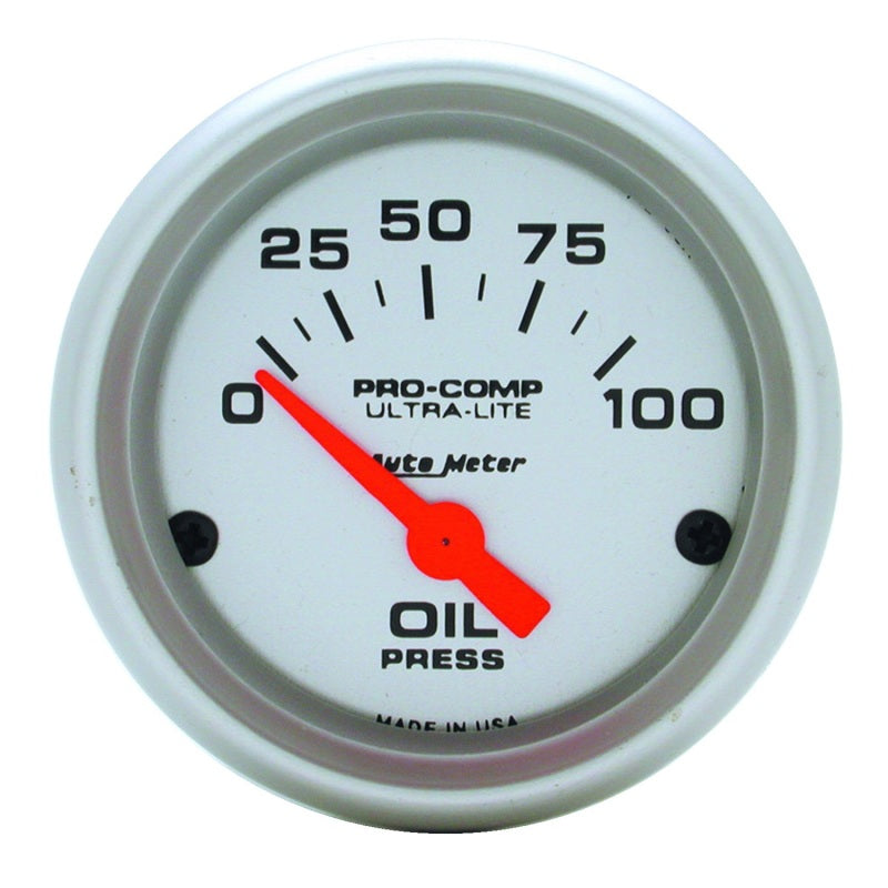 Autometer Ultra-Lite 52mm 0-100 PSI Electronic Oil Pressure Gauge AutoMeter Gauges  AXOPROS
