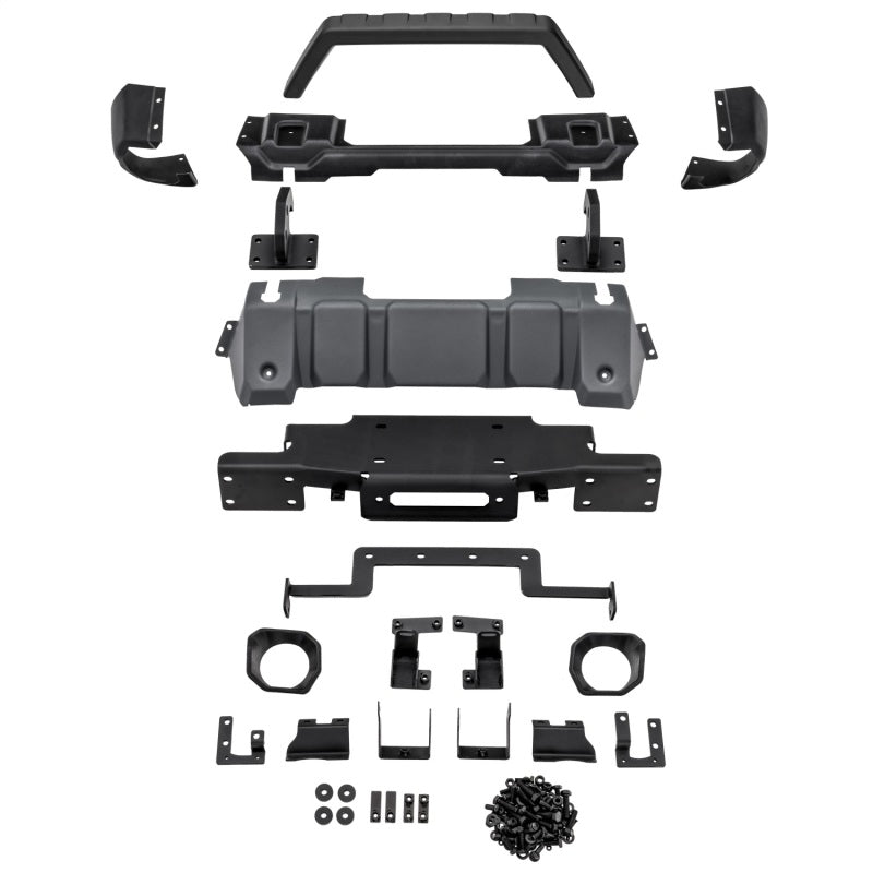 Rugged Ridge 18-21 Jeep Wrangler/Gladiator (JL/JT) Venator Modular Bumper - Black Rugged Ridge Bumpers - Steel  AXOPROS