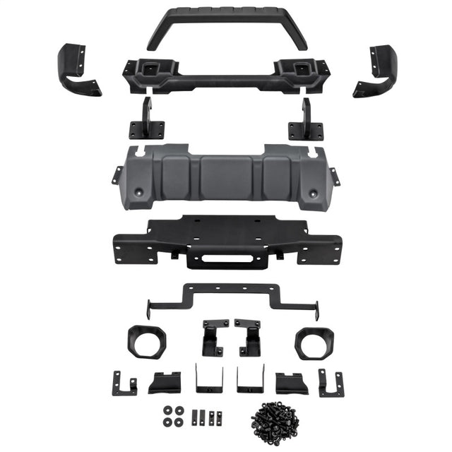 Rugged Ridge 18-21 Jeep Wrangler/Gladiator (JL/JT) Venator Modular Bumper - Black Rugged Ridge Bumpers - Steel  AXOPROS