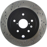 StopTech 08+ Subaru STI (Will Not Fit 05-07) Slotted & Drilled Sport Brake Rotor Stoptech Brake Rotors - Slot & Drilled  AXOPROS