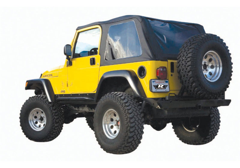 Rampage 1997-2006 Jeep Wrangler(TJ) Excludes LJ Unlimited Frameless Soft Top Kit - Black Diamond Rampage Soft Tops  AXOPROS