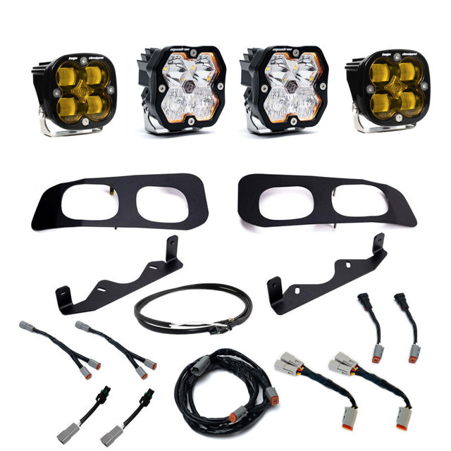 Baja Designs Baja Designs 2023+ Ford Super Duty Squadron Sport/SAE 2.0 Dual Fog Pocket Kit (SAE Fog) - Baja Amber Fog Lights aftermarket performance part