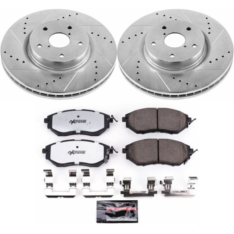 Power Stop 06-07 Subaru B9 Tribeca Front Z26 Street Warrior Brake Kit PowerStop Brake Kits - Performance D&S  AXOPROS