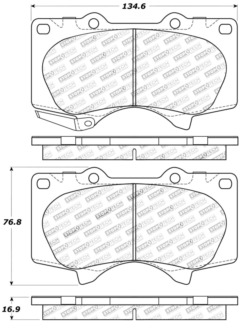 StopTech Performance 03-09 Lexus GX 470 Front Brake Pads Stoptech Brake Pads - Performance  AXOPROS