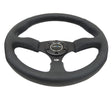 NRG Reinforced Steering Wheel (350mm / 2.5in. Deep) Blk Leather Comfort Grip w/5mm Matte Blk Spokes NRG Steering Wheels  AXOPROS
