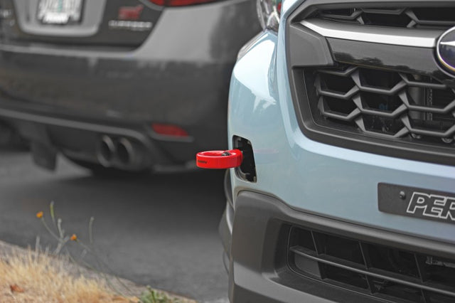 PERRIN 22-25 Subaru WRX / 18-23 Crosstrek / 20-25 OBXT / 17-23 Impreza Tow Hook Kit (Front) - Red Perrin Performance Tow Hooks  AXOPROS