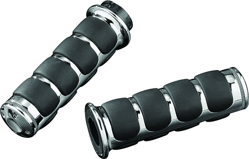 Kuryakyn Premium ISO Grips Without Throttle Boss Dual Cable Chrome Kuryakyn Grips  AXOPROS