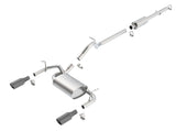 Borla 12-16 Jeep Wrangler 3.6L AT/MT 4DR 4WD S SQ RL AC SR 2.5in 2in TIP 3.5inx3.28in Black Chrome Borla Catback  AXOPROS